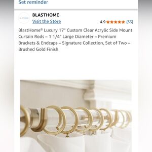 BlastHome Brushed Gold Curtain Rods
